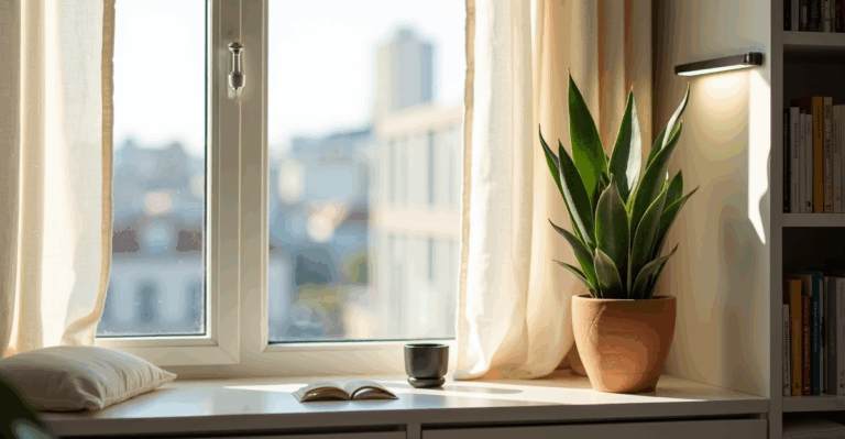 Snake Plant Styling for South Windows Without Natural Light (Grow Light Guide)