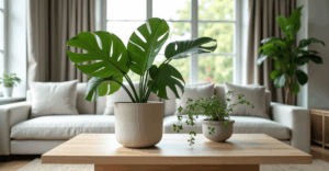 How to Style a Coffee Table with Philodendron (No Natural Light? We’ve Got You)